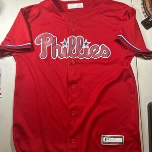 Genuine Merchandise Phillies Red Youth Bryce Harper Jersey